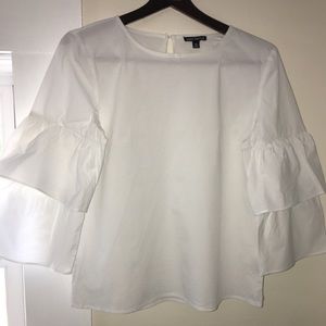 Cotton ruffles sleeve top by JCrew